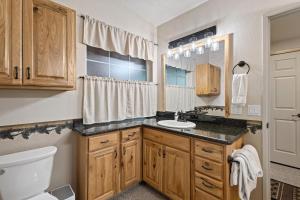 a bathroom with a toilet and a sink at The Shady Grove Retreat in South Fork +51 photos
