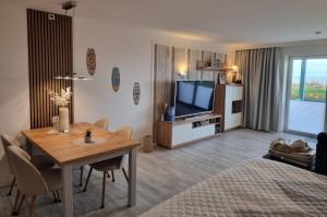 Μια τηλεόραση ή/και κέντρο ψυχαγωγίας στο Appartement 103 Seeseite