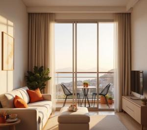 Χώρος καθιστικού στο Sayda Apart Aydın