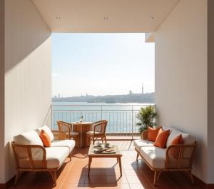 Χώρος καθιστικού στο Sayda Apart Aydın