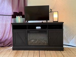 TV a/nebo společenská místnost v ubytování Cozy Mountain Dome Escape in the Catskills