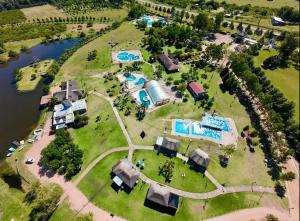 an aerial view of an island with a resort at Termas Concepcion in Concepción del Uruguay