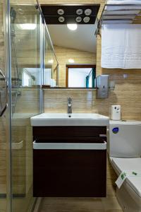 Koupelna v ubytování Pensiunea Ținutul Mărului