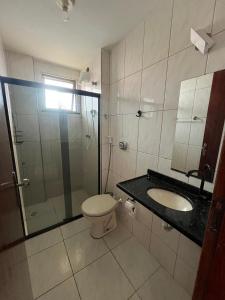 Koupelna v ubytování Caminho do sol