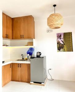 une cuisine avec un évier et un réfrigérateur dans l'établissement Zande Point Apartments, à General Luna