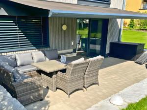 Un lugar para sentarse en Ferienhausträume Oase Bodensee