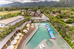 an aerial view of a pool at a resort at Viewpoint Khaoyai Hotel in Mu Si