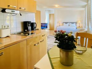 Η κουζίνα ή μικρή κουζίνα στο Villa Fortuna Gästehaus App Poel