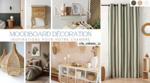 eine Collage aus vier Bildern eines Zimmers mit in der Unterkunft La Cabane 21, Andernos-Les-Bains in Andernos-les-Bains