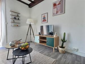 TV a/nebo společenská místnost v ubytování Le Limouche