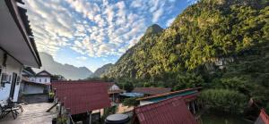 a view of the mountains from a house at NongKhiaw Mimosa Dormitory in Nongkhiaw