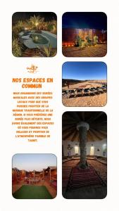 een collage van vier foto's van een resort bij Terregite Taghit in Taghit