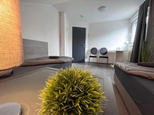 Χώρος καθιστικού στο Monteurhaus in Hemer - Gemeinschaftsnutzung Küche und Bad