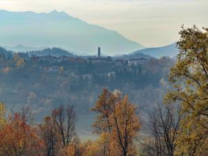 una città nel mezzo di una valle con alberi di Alma Montis - Frabosa Sottana a Villanova Mondovì