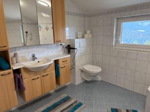 PenningApartment Auszeit bei Christl的带水槽、马桶和窗户的浴室