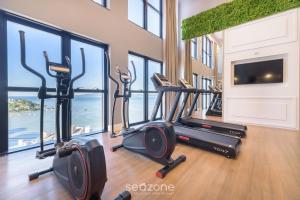 Fitness centrum a/nebo fitness zařízení v ubytování MHFs - Apts Variados em Prédio com Vista para o Mar em Itapema