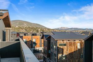 an aerial view of a city with buildings and mountains at 50 East 6th Ave A3 in Silverthorne