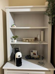 ein Küchenregal mit einem Toaster und einem Mixer in der Unterkunft Appartamento nel centro di Cassino in Cassino