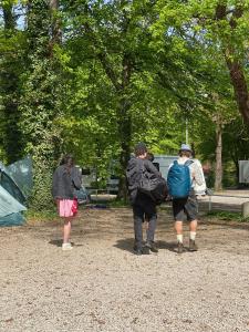 a group of people standing around in a park at Munich Oktoberfest Basic Camping in Munich