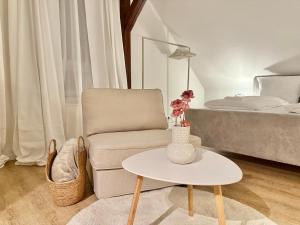 Giường trong phòng chung tại City Studio mit WLAN