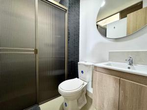 Koupelna v ubytování Praga Room Unicentro