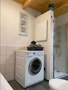 Koupelna v ubytování Beim Hufschmied