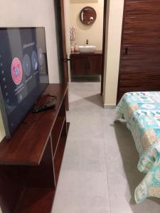 Μια τηλεόραση ή/και κέντρο ψυχαγωγίας στο Bungalows Butterfly - Mariposa