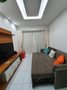 Χώρος καθιστικού στο Monte Castelo Flat Temporada