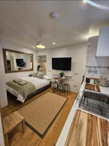 Postel nebo postele na pokoji v ubytování Inverness City Centre Studio Flat