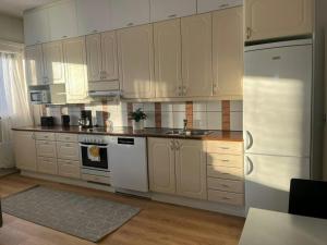 Η κουζίνα ή μικρή κουζίνα στο Spacious Apartment for 4 with Sauna +9 φωτογραφίες