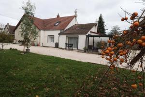 an orange tree in front of a house at gite des 3 rivières in Longeault