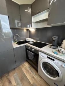 シャルトルにあるStudio le Cosy Jungleのキッチン(洗濯機、シンク付)