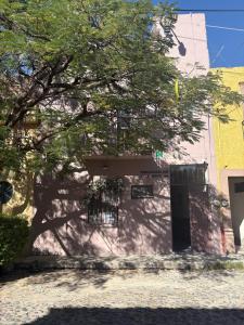 ein Gebäude mit einem Baum davor in der Unterkunft Casa Pila Seca in San Miguel de Allende + 28 Fotos