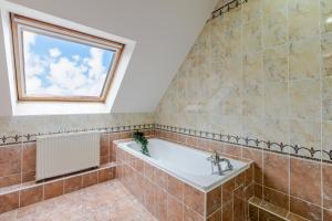 une salle de bain avec une baignoire et une fenêtre dans l'établissement - New - Spacious, Quiet, Parking, Clim, à Obernai 83 autres photos