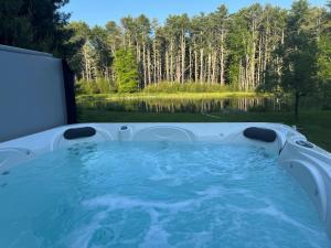 Bazén v ubytování Waterfront 1900s Hot Tub Eldred Homestead nebo v jeho okolí