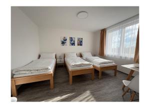 Postel nebo postele na pokoji v ubytování Ubytování V Panské zahradě