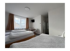 Postel nebo postele na pokoji v ubytování Ubytování V Panské zahradě + 30 fotografií