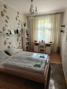 Ένα ή περισσότερα κρεβάτια σε δωμάτιο στο Apartament Wyspa Piasek