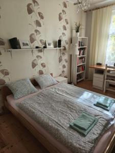 Ένα ή περισσότερα κρεβάτια σε δωμάτιο στο Apartament Wyspa Piasek