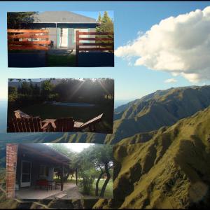 eine Collage aus vier Bildern eines Berges in der Unterkunft Los Peñi in Cortaderas