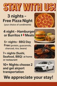 Un volante para un coche con una pizza y un coche con comida. en BEST LOCATION HOME w POOL - LV Convention & 3 mi STRIP & Fremont, en Las Vegas