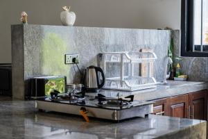 希克杜沃Villa Conch by Om的厨房配有炉灶烤箱