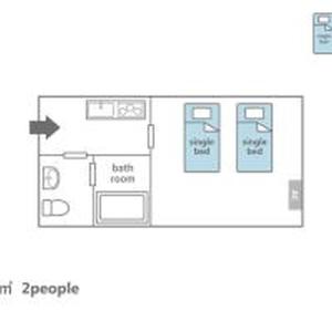 Planul etajului la IYASHI KIYOMIZU GOJO -Twin Room- Boutique Hotel 癒し 清水五条 ツインルーム