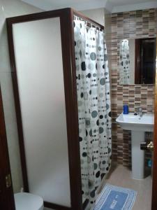 
A bathroom at Hotel Mediterranee
