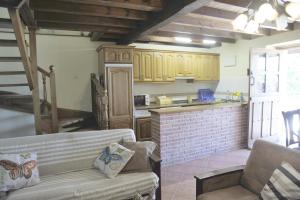Labra的住宿－La casina de Berdayes，带沙发的客厅和厨房