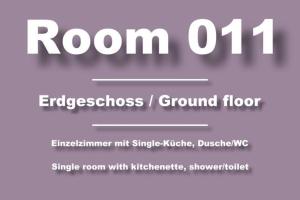 a sign with the words room ground floor at Mariazellerhof Room 011 in Sankt Pölten