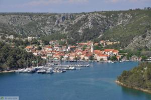 a group of boats are docked in a harbor at Family friendly holiday home "Ana" in Šibenik