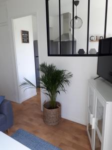 Μια τηλεόραση ή/και κέντρο ψυχαγωγίας στο T2 rénové avec place parking privé