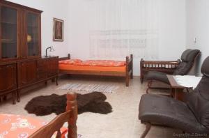 ein Wohnzimmer mit einem Bett und einer Couch in der Unterkunft Villa Vesna in Opatovac