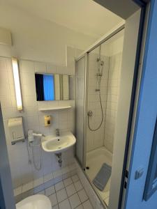 Koupelna v ubytování Pension Bertramshof + 23 fotografií